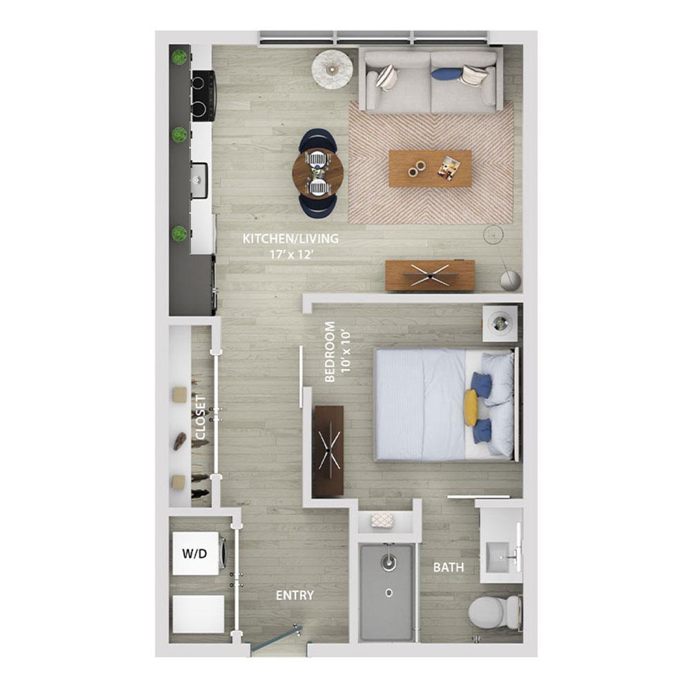 0 bedroom apartment for rent